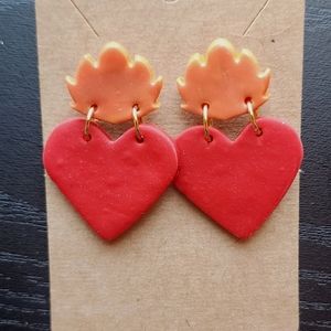 Free w/ purchase Sacred Heart Post Dangle Earrings